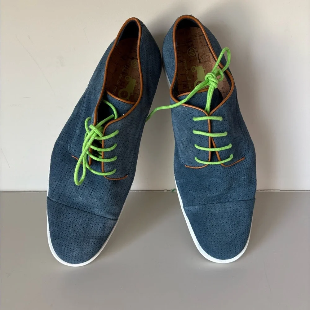 Moods of Norway Blue Suede Oxfords EU 45